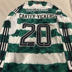 Celtic FC Adidas long sleeve Cameron Carter-Vickers Jersey size M